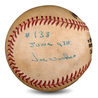 1985 Joe Niekro Game Used and Signed/Inscribed Baseball From 138th Win Game Breaking Astros Franchise Win Record (MEARS)